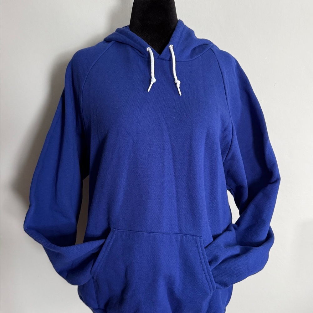Vintage American Apparel Heavy Terry Hoodie Sweatshirt Cobalt Blue XL